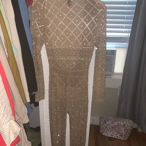 Rhinestone jumpsuit and bra if you want it